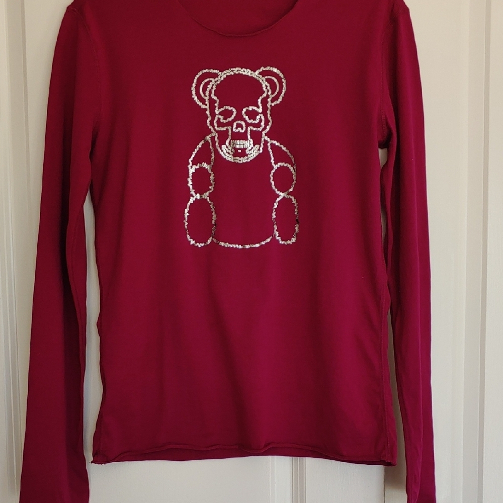 Rare Lucien Pellat-Finet Long Sleeve Tee with skull Bear Graphic